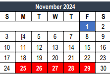 District School Academic Calendar for Bedford Heights Elementary for November 2024