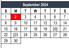 District School Academic Calendar for West Hurst Elementary for September 2024