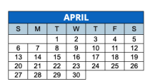 District School Academic Calendar for John Marshall Middle School for April 2025