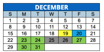 District School Academic Calendar for Lew Wallace School 107 for December 2024