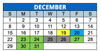 District School Academic Calendar for Thomas Carr Howe Academy for December 2024