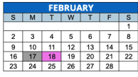 District School Academic Calendar for New Horizons Alternative School for February 2025