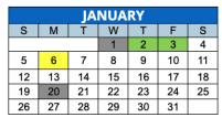 District School Academic Calendar for Thomas Carr Howe Academy for January 2025
