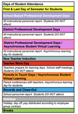 District School Academic Calendar Legend for Parkview School 81