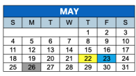 District School Academic Calendar for Henry W Longfellow Middle School for May 2025