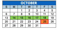 District School Academic Calendar for Stephen Collins Foster Sch 67 for October 2024