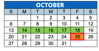 District School Academic Calendar for Meredith Nicholson School 96 for October 2024