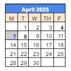 District School Academic Calendar for Epsilon - Ss for April 2025