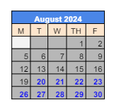 District School Academic Calendar for Epsilon - Ss for August 2024