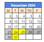 District School Academic Calendar for Alc Prairie Center Alternative Is for December 2024