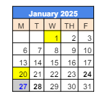 District School Academic Calendar for 279 Crest View Ts for January 2025