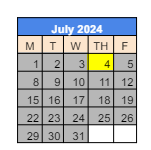 District School Academic Calendar for 279 Crest View Ts for July 2024
