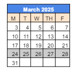 District School Academic Calendar for Epsilon - Ss for March 2025