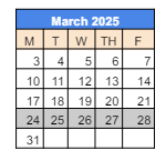 District School Academic Calendar for 279 Crest View Ts for March 2025
