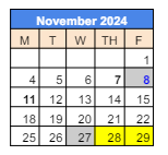District School Academic Calendar for 279 Crest View Ts for November 2024