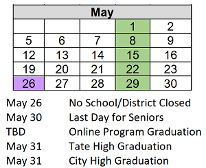 District School Academic Calendar for Robert Lucas Elementary School for May 2025