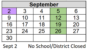 District School Academic Calendar for Robert Lucas Elementary School for September 2024