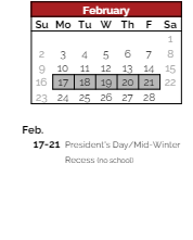 District School Academic Calendar for Lehman Alternative Community School for February 2025