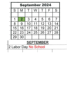 District School Academic Calendar for Bloomfield Elementary School for September 2024