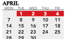 District School Academic Calendar for Laukhuf Elementaryentary School for April 2025