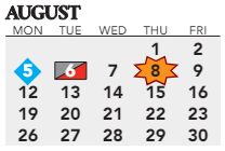 District School Academic Calendar for Brookville Elementaryentary School for August 2024