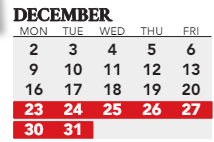 District School Academic Calendar for Jefferson County High School for December 2024