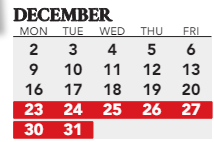 District School Academic Calendar for Ten Broeck-kmi Hospital Alt School for December 2024