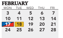 District School Academic Calendar for Ackerly/bingham Guidance Center Spec Ed for February 2025