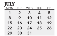 District School Academic Calendar for Ackerly/bingham Guidance Center Spec Ed for July 2024