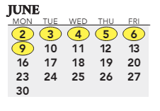 District School Academic Calendar for Jefferson County Traditional Middle Scho for June 2025