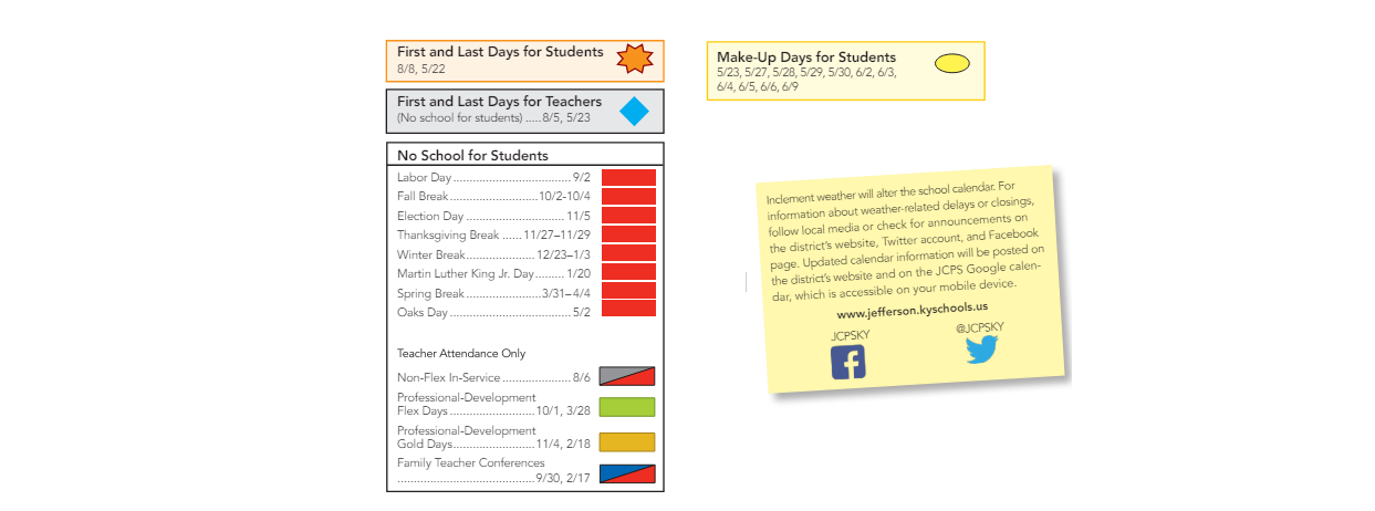 District School Academic Calendar Key for Brookville Elementaryentary School