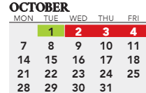 District School Academic Calendar for Gresham Elementaryentary School for October 2024