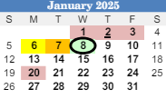 District School Academic Calendar for Jefferson County Ibs for January 2025