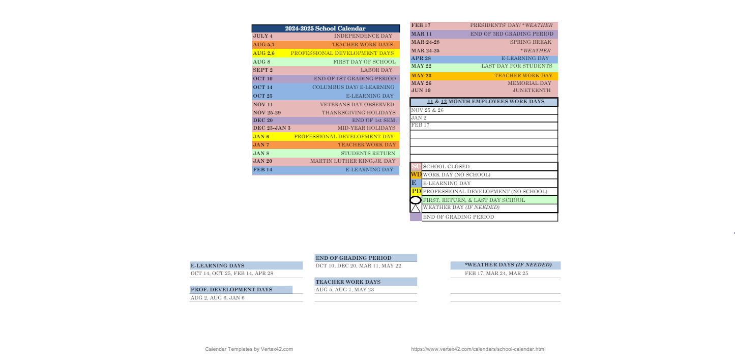 District School Academic Calendar Key for Gresham Middle School
