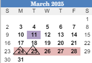 District School Academic Calendar for Oak Grove High School for March 2025