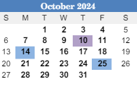 District School Academic Calendar for Fultondale High School for October 2024