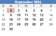 District School Academic Calendar for West Jefferson Elementaryentary School for September 2024