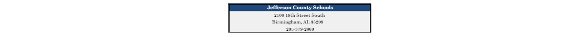 District School Academic Calendar for Jefferson County Ibs