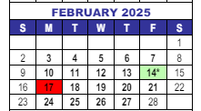 District School Academic Calendar for Stott Elementary School for February 2025