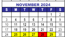 District School Academic Calendar for Rocky Mountain Deaf School for November 2024