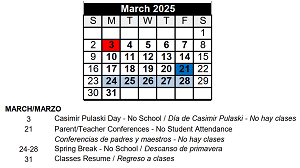 District School Academic Calendar for Sator Sanchez Elem School for March 2025