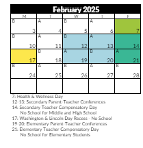 District School Academic Calendar for Fort Herriman Middle for February 2025