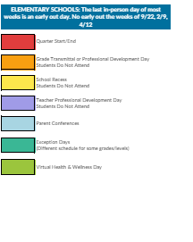 District School Academic Calendar Legend for Fort Herriman Middle