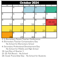 District School Academic Calendar for Jordan Resource Center for October 2024