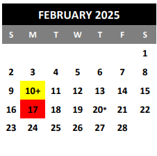 District School Academic Calendar for Karen Wagner High School for February 2025