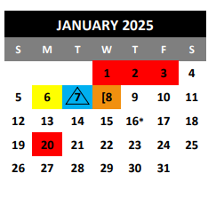 District School Academic Calendar for William Paschall Elementary for January 2025