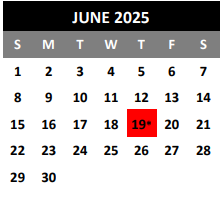 District School Academic Calendar for Henry Metzger Middle School for June 2025