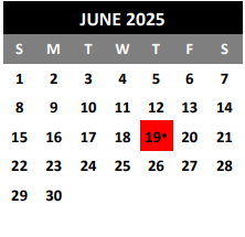 District School Academic Calendar for Olympia Elementary for June 2025