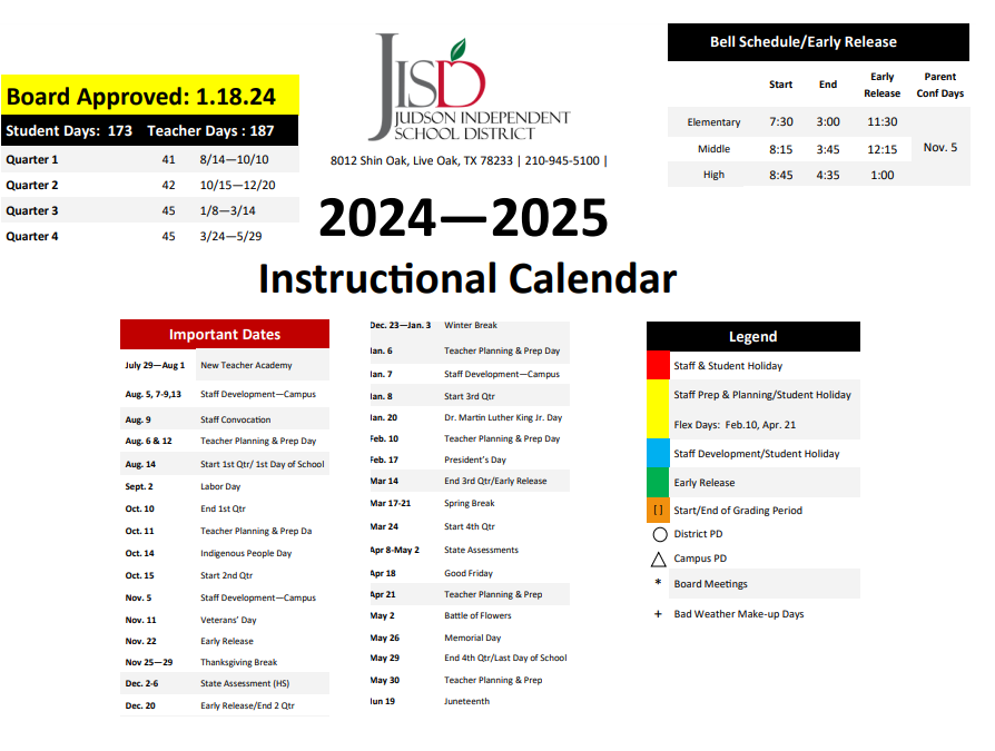 District School Academic Calendar Key for Woodlake Elementary