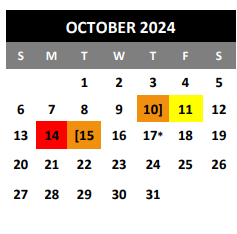 District School Academic Calendar for Woodlake Hills Middle for October 2024